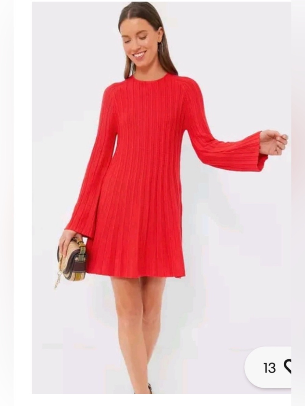 Tuckernuck Aldi Pomander Place Ribbed Long-Sleeve Swing Dress XS NWT